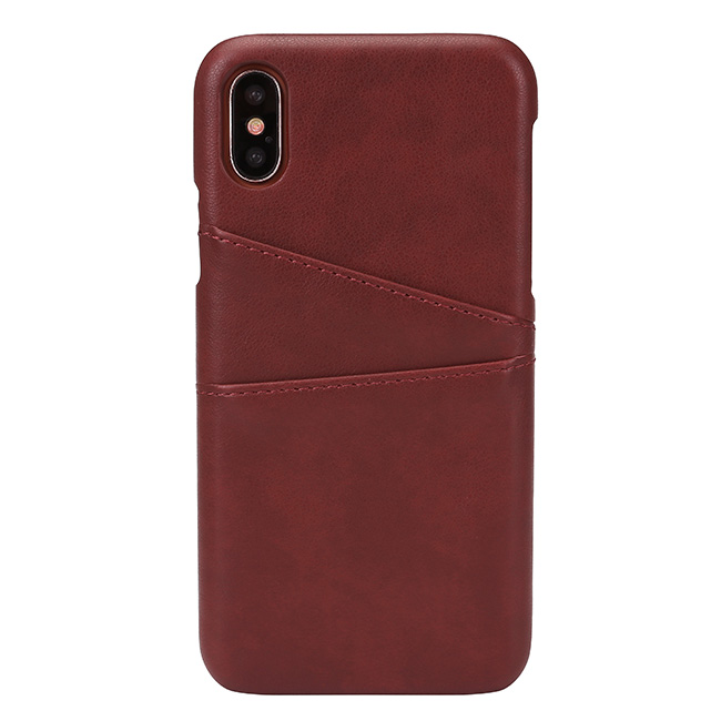 ACBungji iPhone X Leather Card Case Cover PU Leather Wallet Card Cash Solt Holder Protective Case for iPhone 10 (Red)